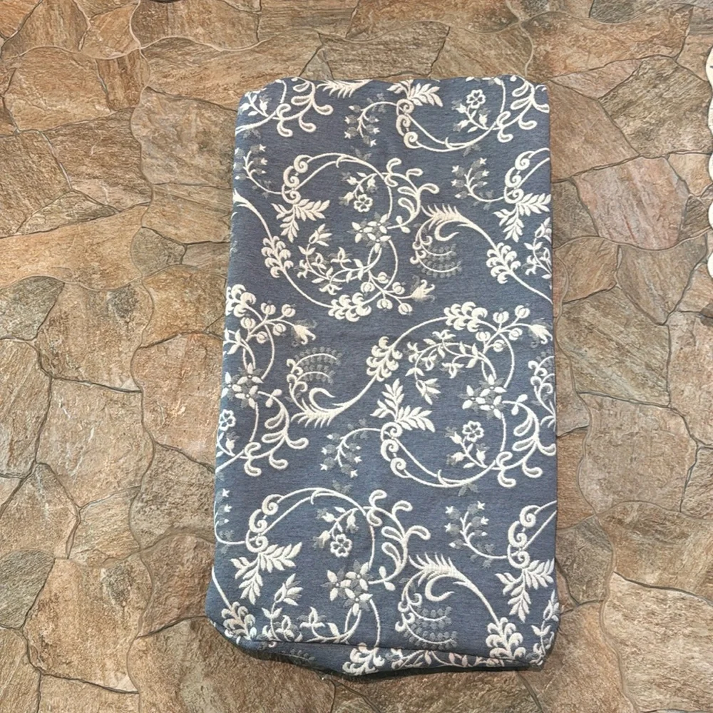 Shams Pillowcases Blue and White Floral Scroll King Size Shams Scalloped Pair
